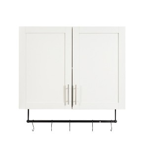 Chery Life 31.5'' x 11.81'' x 29.92'' in Bathroom Wall Cabinet with Adjustable Shelf, Towel Bar, 5 Hooks, Storage Cabinet for Bathroom, Kitchen - 1 of 4