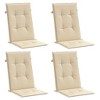 vidaXL Garden Highback Chair Cushions 4 pcs Beige - 47.2"x19.7"x1.2" Outdoor and Indoor Furniture Pads - 3 of 4