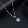 Solitaire Birthstone Necklace for Women Cz Sterling Silver Ginger Lyne Collection - 2 of 4