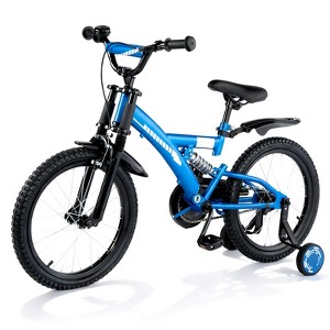 SUGIFT Kids Bike 16 Inch or 18 Inch with Training Wheels for Ages 4-9 Adjustable Seat Dual Brake Shock Absorption Lightweight Bicycle for Children - 1 of 4