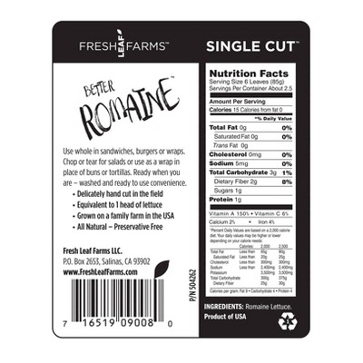 Single Cut Romaine Lettuce - 7oz