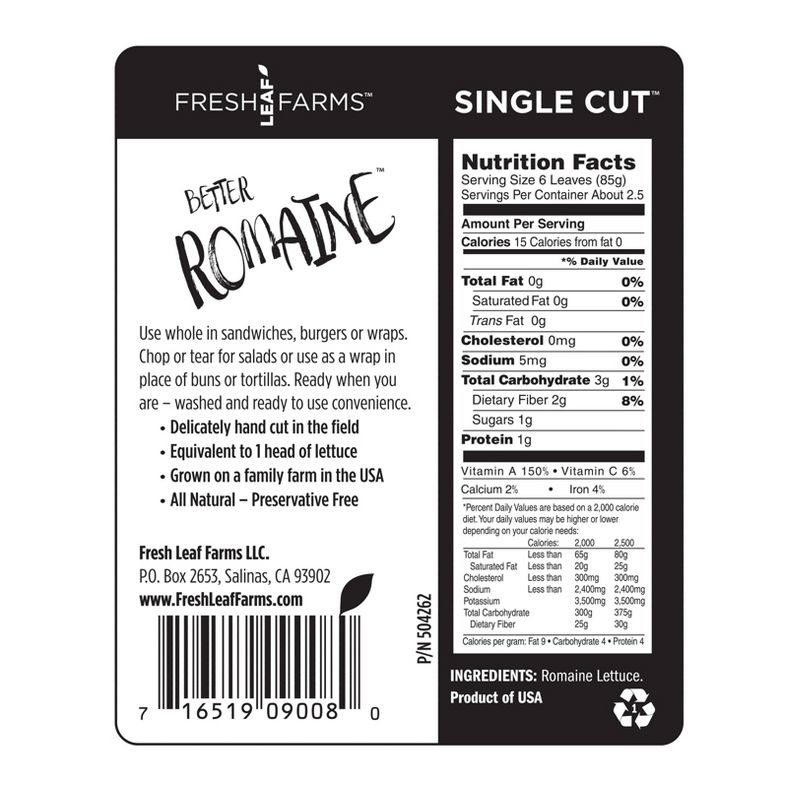 Single Cut Romaine Lettuce - 7oz, 4 of 5