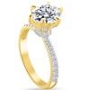 Pompeii3 VS 2 1/2 Ct Oval Moissanite & Side Halo Lab Created Diamond Engagement Ring Gold - 3 of 4