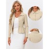 INSPIRE CHIC Women's Elegant Peter Pan Collar Long Sleeve Button Work Peplum Blazer - 2 of 4