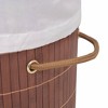 vidaXL Bamboo Laundry Bin Oval Brown - 4 of 4