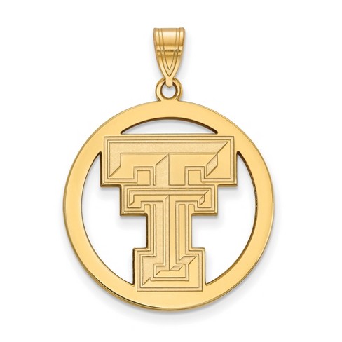 Black Bow Jewelry 14k Yellow Gold Plated Sterling Silver Texas Tech Red Raiders NCAA Extra Large Pendant - image 1 of 2