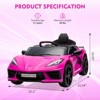 12V Kids Ride-On Sports Car – Licensed Corvette Electric Car Toy with Remote Control, Visual Dashboard, LED Lights & Music - 2 of 4