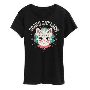 Women's - Instant Message - Crazy Cat Lady Short Sleeve Graphic T-Shirt - 1 of 4