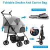 Angel Sar 4-Wheel Foldable Pet Stroller, 44lbs Capacity Jogger Carrier with Removable Liner & Storage Basket, Travel Cart for Dogs, Cats, Small Pets - 4 of 4
