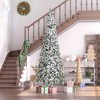 TopComfy Christmas Tree Stand Pencil Snow Flocked Tree with Pinecones Red Berries and Assembly for Modern Holiday Decor, Green, 39.3"*39.3"*106.3" - 2 of 4