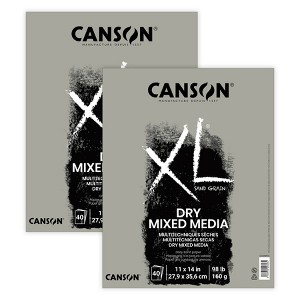 Canson XL Series Mixed Media Pad, Toned Gray, Foldover Binding, 10 Sheet, 11x14 inch, Pack of 2 - 1 of 2