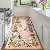 Floral Runner Rug Washable Rug, Non-Slip Non-Shedding Kitchen Carpet, Low Pile Stain-Resistant Foldable Soft - 2 of 4