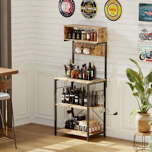 COZONY 59" Kitchen Bakers Rack, 5-Tier Metal Storage Shelf with 10 S-Hooks, Coffee Bar Station, Microwave Stand, Floor Standing Spice Rack Organizer - 1 of 4