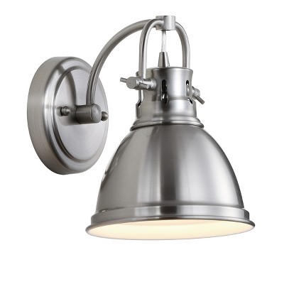 Elegant 8.5" Nickel-Black Modern Vanity Sconce