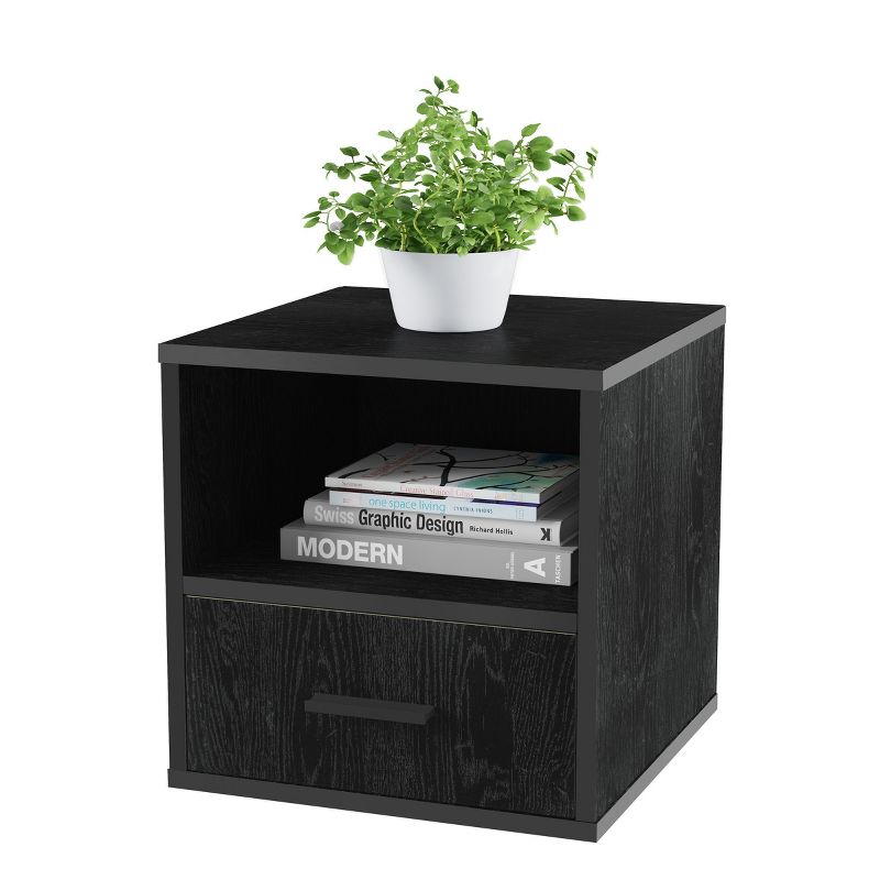 Hasting Home End Table - Stackable Modular Cube Accent Table with Drawer, 2 of 9
