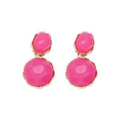 SOHI Women's Fuscia Pink Pebbly Drop Earrings