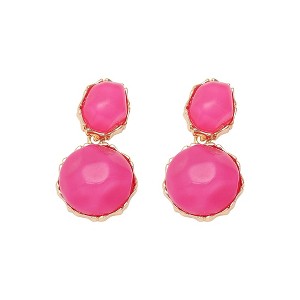 SOHI Women's Fuscia Pink Pebbly Drop Earrings - 1 of 4