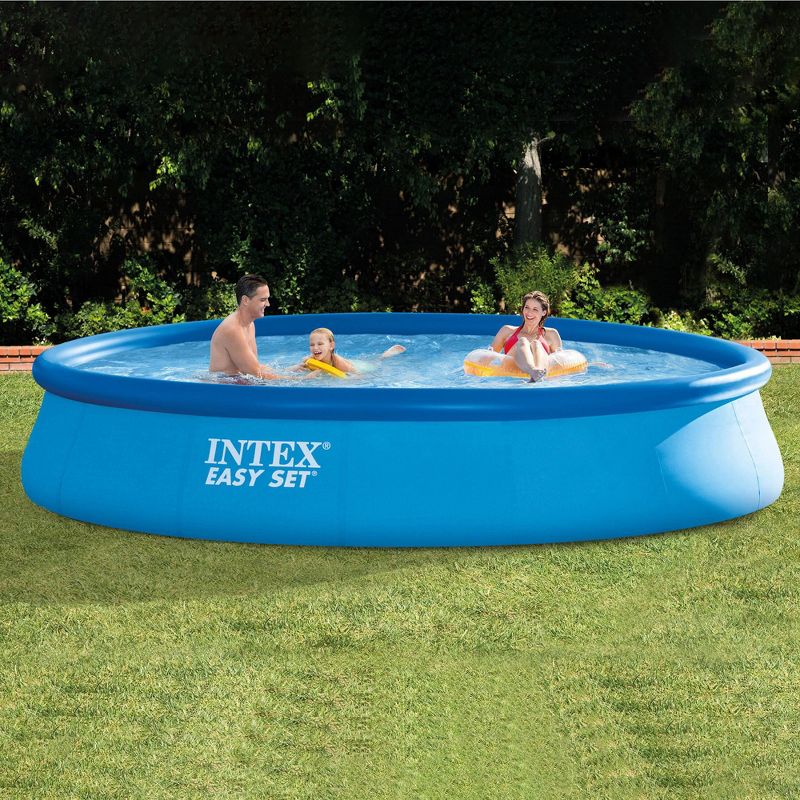 Intex 15’x33” Inflatable Swimming Pool w/ Filter Pump & 15’ Pool Cover (2 Pack), 5 of 7
