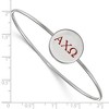Black Bow Jewelry Sterling Silver Alpha Chi Omega Greek Life Bangle Bracelet 8 Inch - 2 of 3