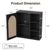 Rattan Wall Cabinet with Door & Adjustable Shelves, Boho Floating Hanging Cabinet - 2 of 4