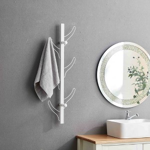 KWPZQEB Coat Rack Wall Mounted - 8 Tri Hooks, Metal Coat Hook Rail for Coat Hat Towel Purse Robes Mudroom Bathroom Entryway - 1 of 4