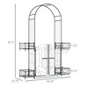 7' Garden Arch Arbor, Metal Arch Trellis with Gate, Garden Archway for Climbing Vines, Wedding Ceremony Decoration - 3 of 4