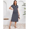 Clearlove Women's Short Sleeve Button Down Striped Maternity Dress Split Hem Nursing Friendly Pregnancy Dress - 3 of 4