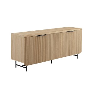 NicBex Retro Buffet Cabinet with Storage Modern Fluted-Door Minimalist Storage Sideboard Cabinet with Sliver Handles for Living Room - 1 of 4