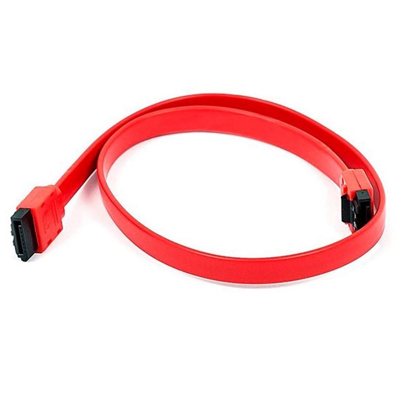 Monoprice SATA 6Gbps Straight Cable with Locking Latch - 3 Feet - Red | Compatible with SSD, CD Writer, CD Driver, SATA HDD, 1 of 4