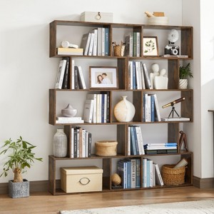 Standing Bookcase, 5-Tier Bookshelf, Decorative Storage Shelving - 1 of 3