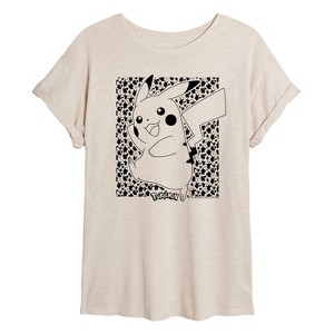 Women's - Pokémon - Pikachu Pattern Oversized Graphic T-Shirt - 1 of 4