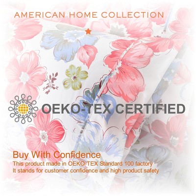 Full Size Black and Red Floral Microfiber Sheet Set