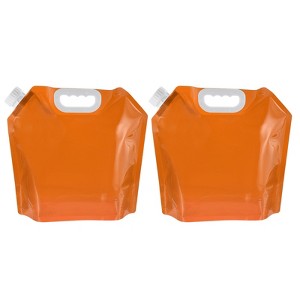 Unique Bargains Plastic Camping Hiking Collapsible Water Container Reservoirs 5L/1.3 Gallon 2 Pcs - 1 of 4