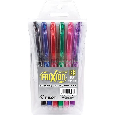 Pilot FriXion Clicker 07 Purple Erasable Gel Ink Pens, 6 Pens With 4  Refills, 0.7mm Fine Pt