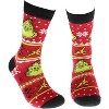 Dr Seuss GRINCH Grinchmas Adult Holiday Crew Socks 2 Pair Green - 2 of 4
