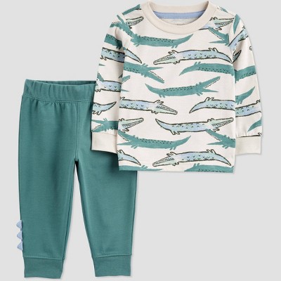 Carter's Just One You® Baby Boys' Alligator Top & Bottom Set - Green 3M