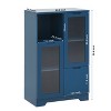 VANIRROR Accent Storage Cabinet with Glass Doors and Drawer, Open Storage Space for Bedroom or Living Room, Storage Cabinet for Organizing and Display - 3 of 4