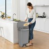 LunaLulinlk 11.9 Gallon Gray Plastic Kitchen Step Trash Can, Kitchen Pedal Step Trash Can - 3 of 4