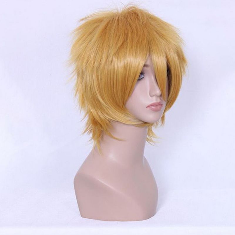 Unique Bargains Women's Wigs 13" Gold Tone with Wig Cap Short Hair, 3 of 7