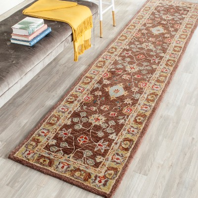 Anatolia Brown and Gold Hand Tufted Wool Runner Rug