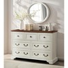 TiramisuBest Farmhouse 7-Drawer Dresser,Rustic Vintage Chest with Natural Texture for Bedroom, Living Room & Hallway, Antique White - 2 of 4