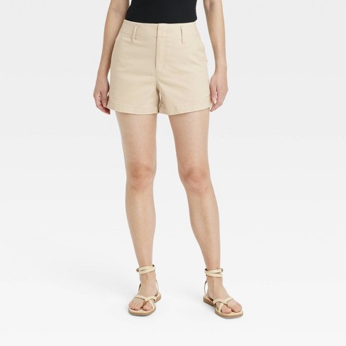 Women's High-rise Everyday Chino Shorts - A New Day™ Tan 6 : Target