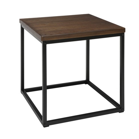 hulp Secretaris Verst Industrial Modern Wood Top/metal Frame Side Table Black/walnut - Ofm :  Target
