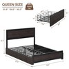 Full Bed Frame with Headboard, Platform Bed Frame with 4 Storage Drawers and Charge Station, Solid Metal Slats Support - 2 of 4