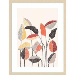 Amanti Art Happy Leaves A by Ioana Horvat Wood Framed Wall Art Print - 1 of 4
