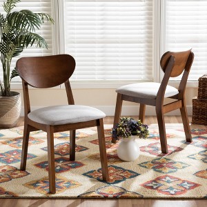 2pc Damara Fabric Upholstered and Wood Dining Chair Set - Baxton Studio - 1 of 4