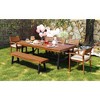 Oversart Outdoor Wood Dining Set For 7-8 Person, Outdoor Dining Furniture With Removable Cushions, Ergonomic Chairs And Bench, Thicker Table, Nature - 2 of 4