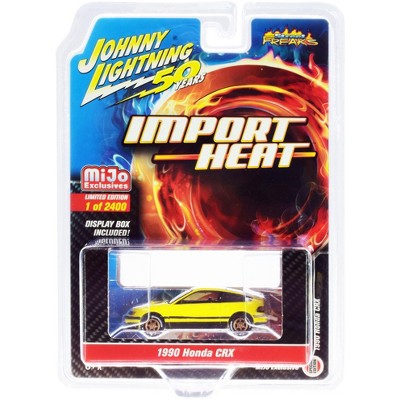 1990 Honda CRX Yellow "Street Freaks" Limited Edition to 2,400 pieces Worldwide 1/64 Diecast Car by Johnny Lightning