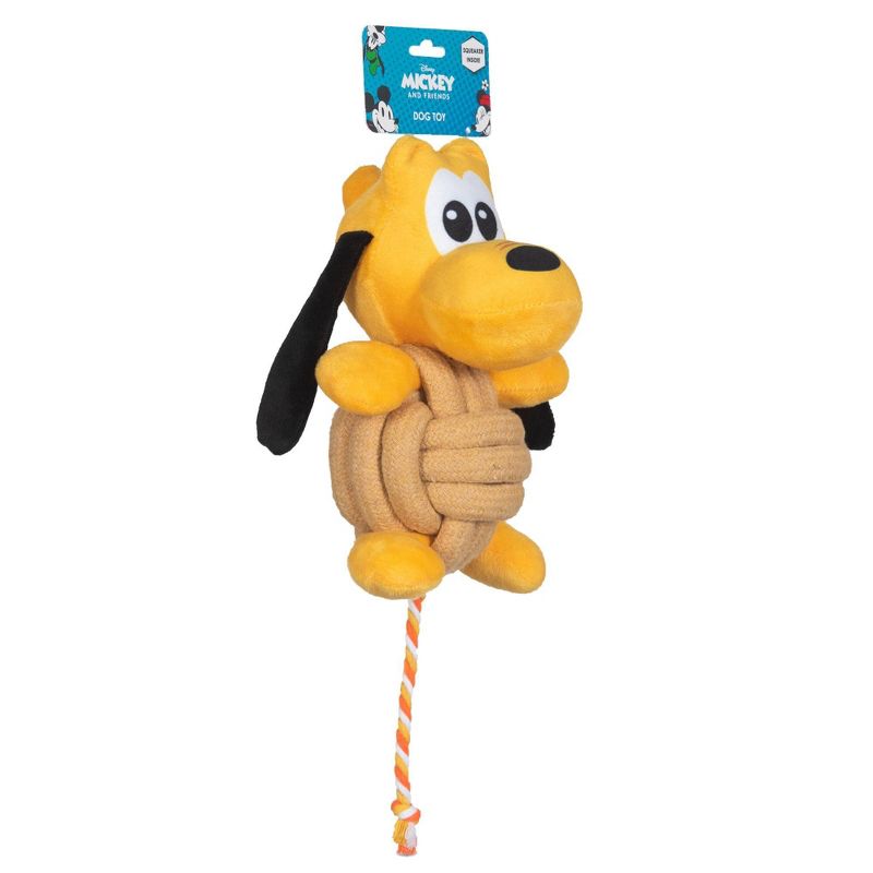 Disney Pluto Plush Rope Ball Squeaker Dog Toy - 9&#34;, 5 of 8