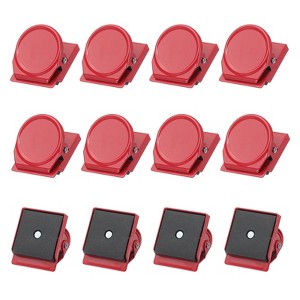 Unique Bargains Stainless Steel Hooks and Hangers Refrigerator Magnetic Clips 1.38" x 1.22" 12 Pcs - 1 of 3